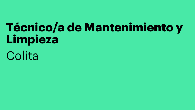 Técnico/a de Mantenimiento y Limpieza