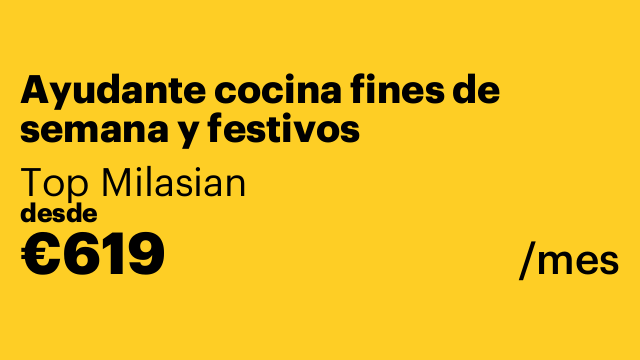 Ayudante cocina fines de semana y festivos