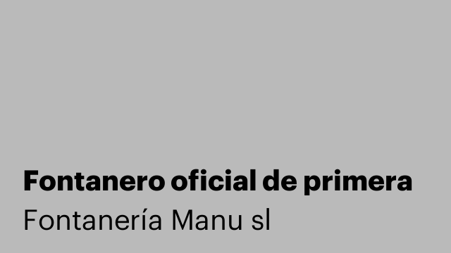 Fontanero oficial de primera