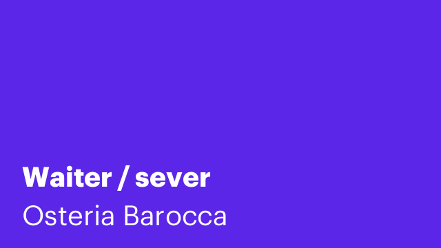 Waiter / sever