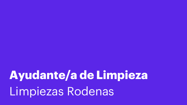 Ayudante/a de Limpieza