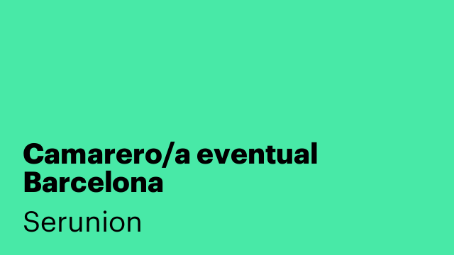 Camarero/a eventual Barcelona