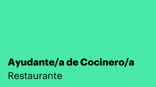Ayudante/a de Cocinero/a