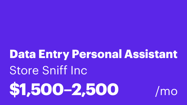 Data Entry Personal Assistant