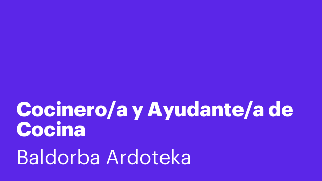 Cocinero/a y Ayudante/a de Cocina