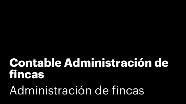 Contable Administración de fincas