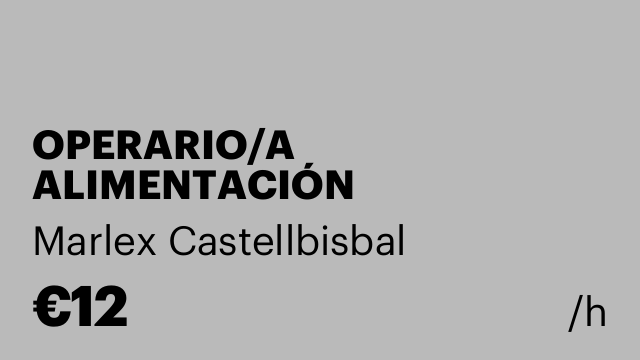 OPERARIO/A ALIMENTACIÓN