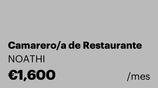Camarero/a de Restaurante