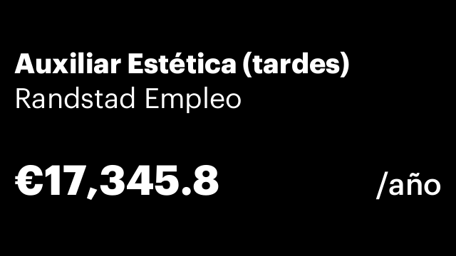 Auxiliar Estética (tardes)
