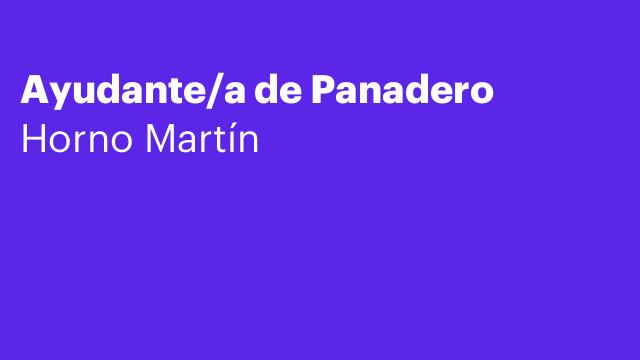 Ayudante/a de Panadero