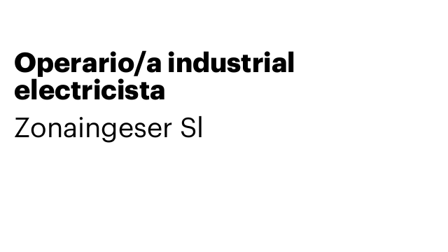 Operario/a industrial electricista