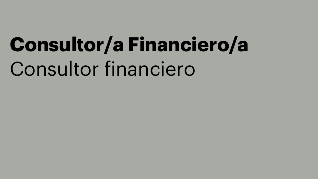 Consultor/a Financiero/a