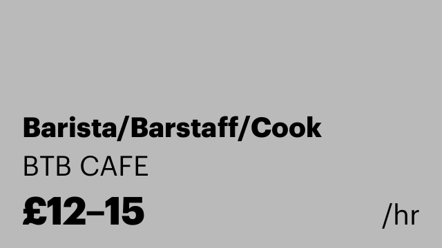 Barista/Barstaff/Cook
