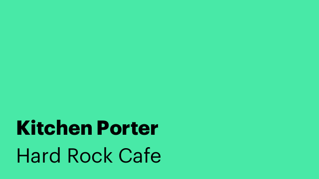 Kitchen Porter