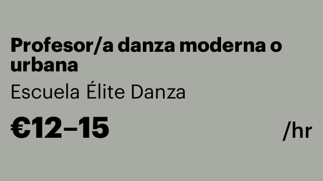 Profesor/a danza moderna o urbana