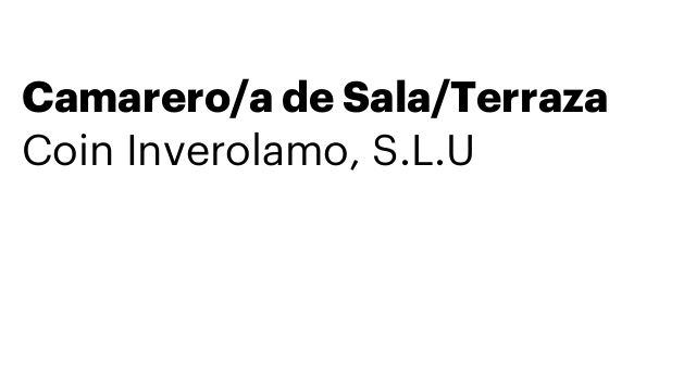 Camarero/a de Sala/Terraza
