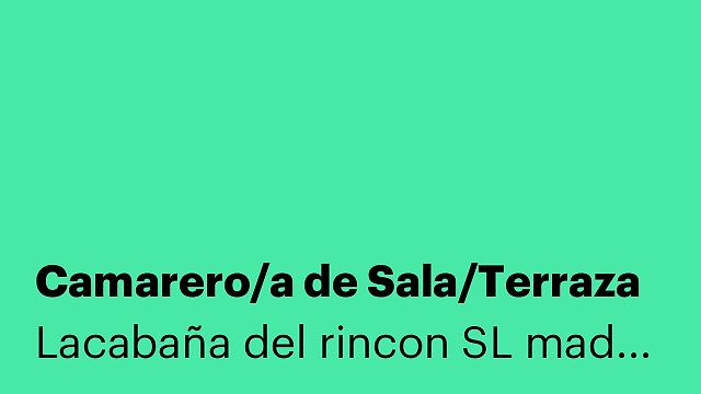 Camarero/a de Sala/Terraza