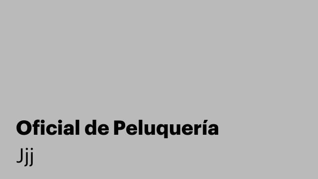 Oficial de Peluquería