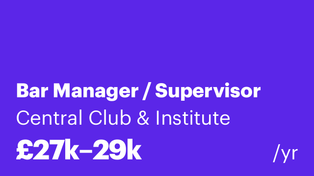Bar Manager / Supervisor
