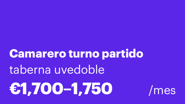 Camarero turno partido