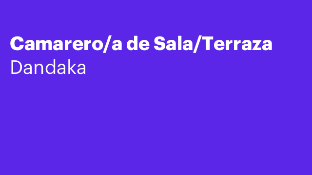 Camarero/a de Sala/Terraza