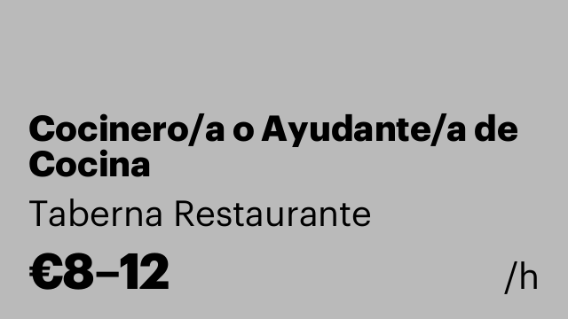 Cocinero/a o Ayudante/a de Cocina