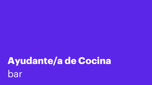 Ayudante/a de Cocina