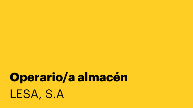 Operario/a almacén