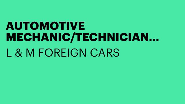 AUTOMOTIVE MECHANIC/TECHNICIAN WANTED BMW, LAND ROVER, VW, AUDI (Brooklyn)