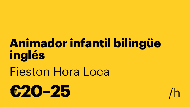 Animador infantil bilingüe inglés