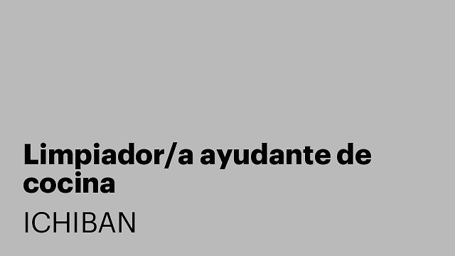 Limpiador/a ayudante de cocina