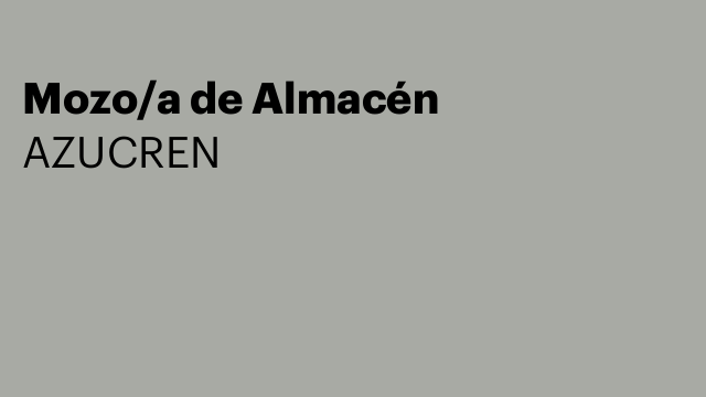 Mozo/a de Almacén