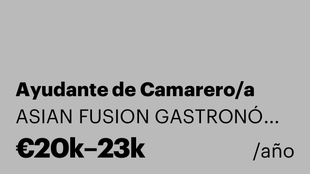 Ayudante de Camarero/a