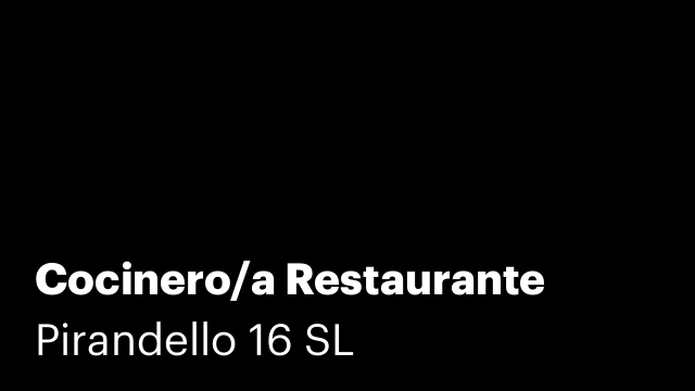 Cocinero/a Restaurante
