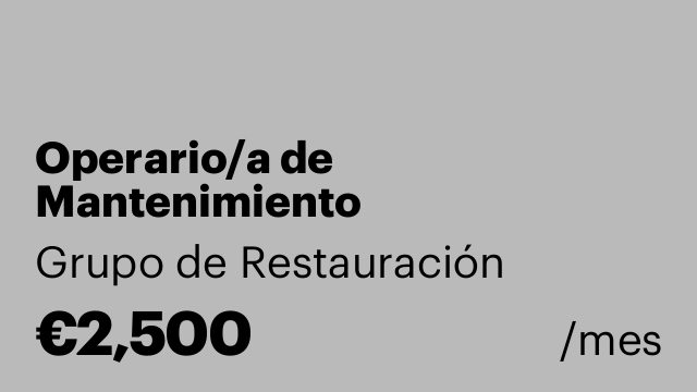 Operario/a de Mantenimiento