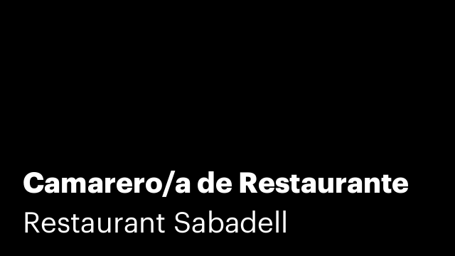 Camarero/a de Restaurante