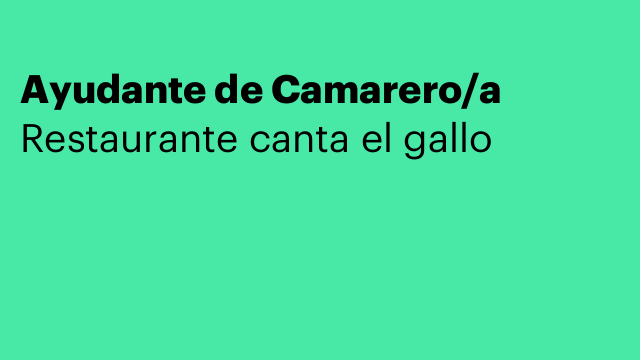 Ayudante de Camarero/a