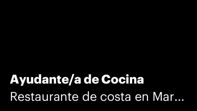 Ayudante/a de Cocina
