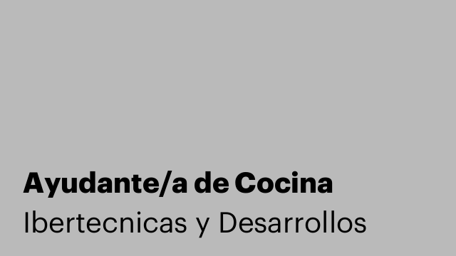Ayudante/a de Cocina