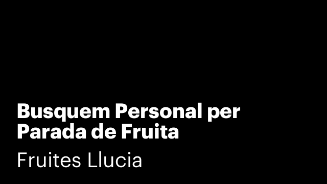 Busquem Personal per Parada de Fruita