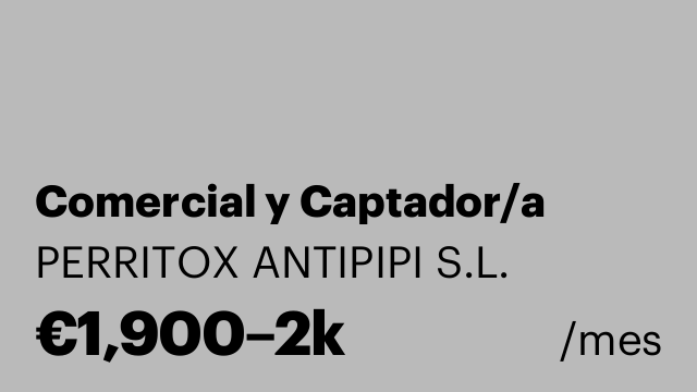 Comercial y Captador/a