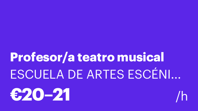 Profesor/a teatro musical