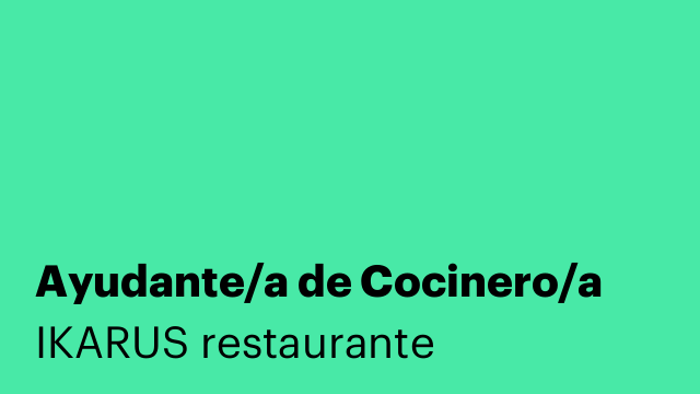 Ayudante/a de Cocinero/a