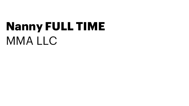 Nanny FULL TIME