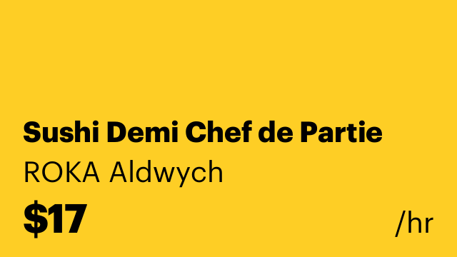 Sushi Demi Chef de Partie