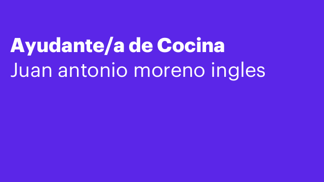 Ayudante/a de Cocina