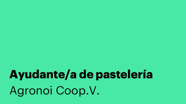 Ayudante/a de pastelería