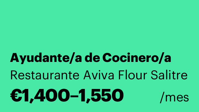 Ayudante/a de Cocinero/a
