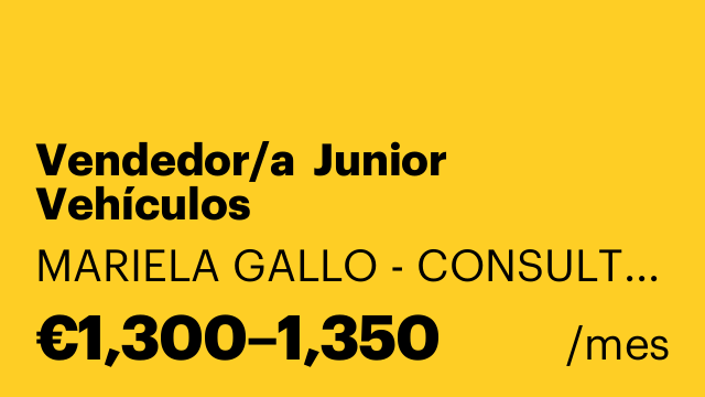 Vendedor/a  Junior Vehículos