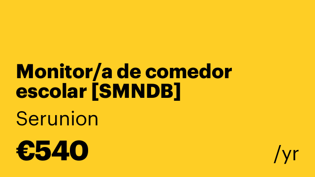 Monitor/a de comedor escolar [SMNDB]